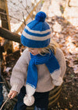 Acorn Kids - Retro Beanie Blue & Cream