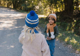 Acorn Kids - Retro Beanie Blue & Cream