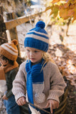 Acorn Kids - Retro Scarf Blue & Cream