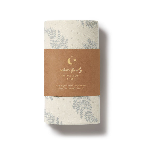 Wilson & Frenchy - Forever Ferns Organic Pointelle Cot Sheet