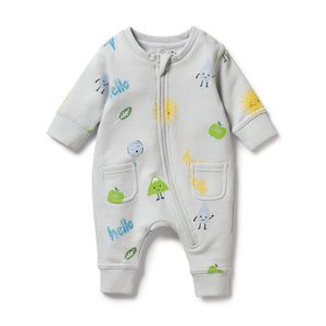 Wilson & Frenchy - Bluebell Organic Terry Growsuit