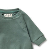 Wilson & Frenchy - Pine Green Organic Waffle Bodysuit