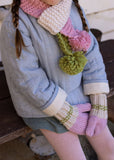 Acorn Kids - Teddy Scarf Pink & Green
