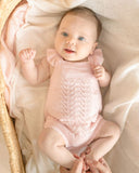 Bebe - ORGANIC PINK BOBBLE KNIT BODYSUIT