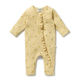 Wilson & Frenchy - Little Lemon Organic Waffle Ruffle Zipsuit