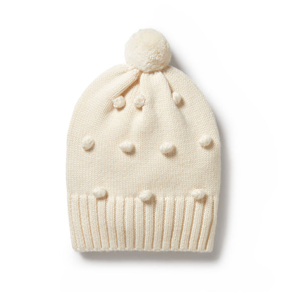 Wilson & Frenchy - Ecru Knitted Bauble Hat