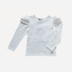 Love Henry - Girls Puff Sleeve Knit Top - White