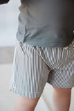 Jamie Kay - Noah Short - Fine Vertical Stripe Dark Olive