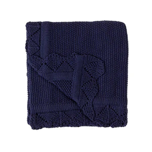 All4ella - Knitted Blanket - Navy