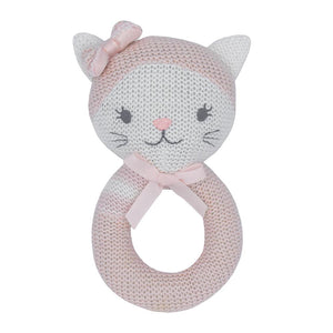 Living Textiles Knitted Rattle - Daisy the Cat