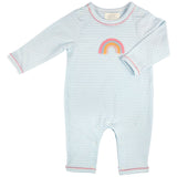 Albetta - Crochet Rainbow Blue Stripe Babygrow