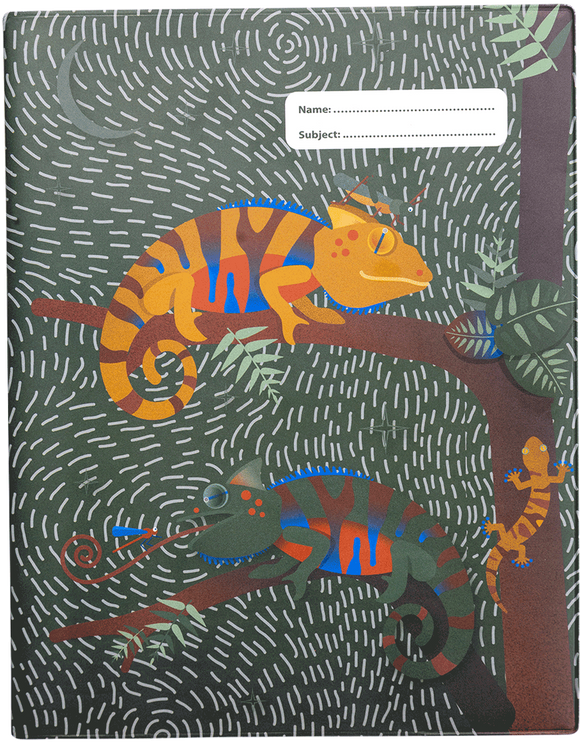 Spencil Exercise Book Cover - Quirky Cameleon II