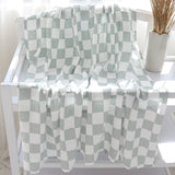 Little Eli - Bamboo Cotton Baby Swaddle - Green Check