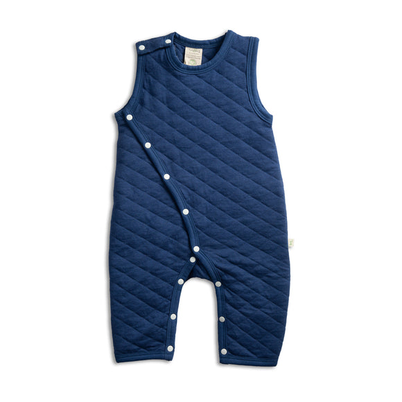 Tiny Twig - Quilted Singlet Growsuit - Navy
