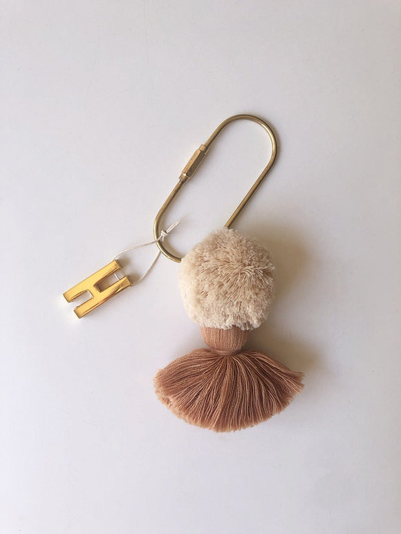 Luxe Baby Brass Mama Keyring - Oval Rust