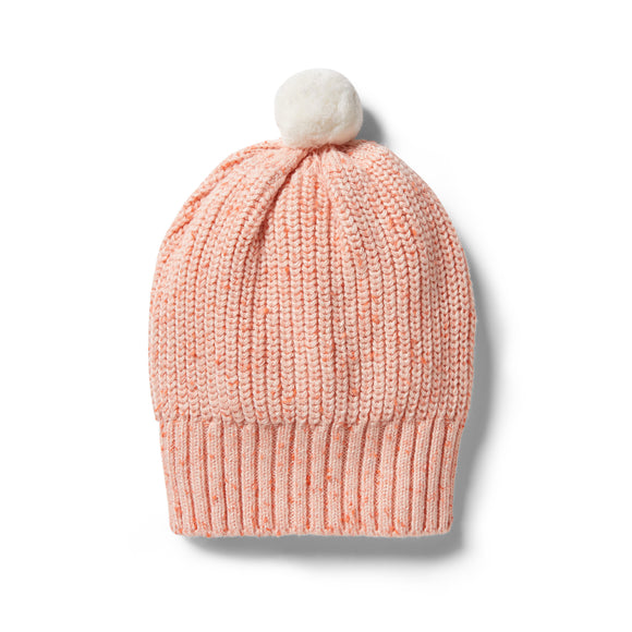 Wilson & Frenchy - Knitted Rib Hat - Silver Peony Fleck