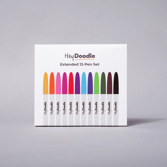 HeyDoodle - Extended 12-Pen Set