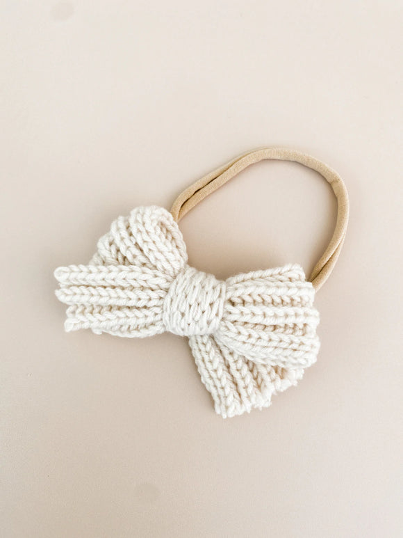 Little & Fern - Bailey Knitted Bow - Cream