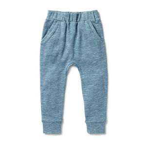 Wilson & Frenchy - Organic Waffle Slouch Pant - Bluestone